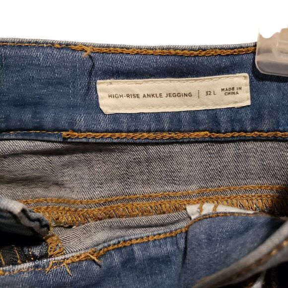 PacSun High-Rise Ankle Jegging Two-Tone Denim Frayed Hem Jeans Women's Size 32 - Picture 9 of 12